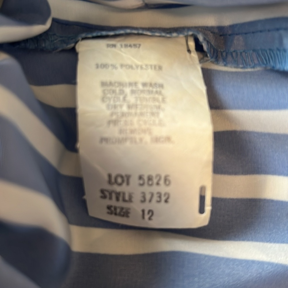 True 80sVintage DIANE VON FURSTENBERG Blue White Strips DVF Midi Wrap Dress 12 - Picture 7 of 17